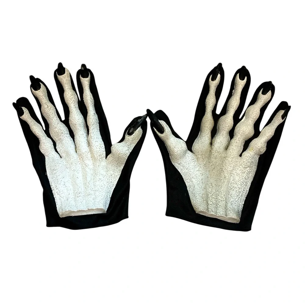 Halloween Skeleton Hand Gloves Bones Spooky Scary Costume Nails Onesize Unisex